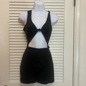 AKIRA Black Knot Front Cutout Romper XL NWT